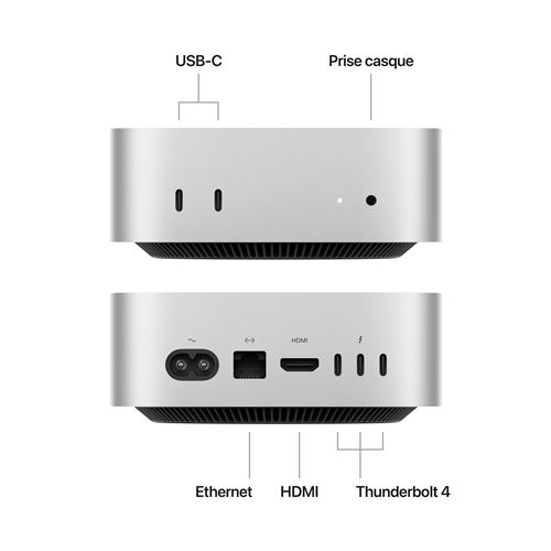 Vue 2 Apple Mac mini M4 — 16 Go · 256 Go SSD — MU9D3FN